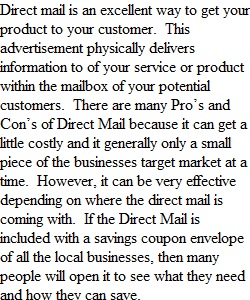 IMC Project Direct Mail